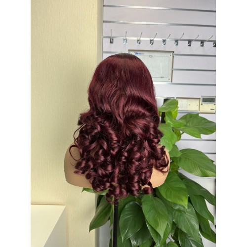 #1b/99j Double Drawn Bouncy Curl 13x4 Transparent Lace Full Frontal 300% Density Wig | Human Hair Wig | Lace Front